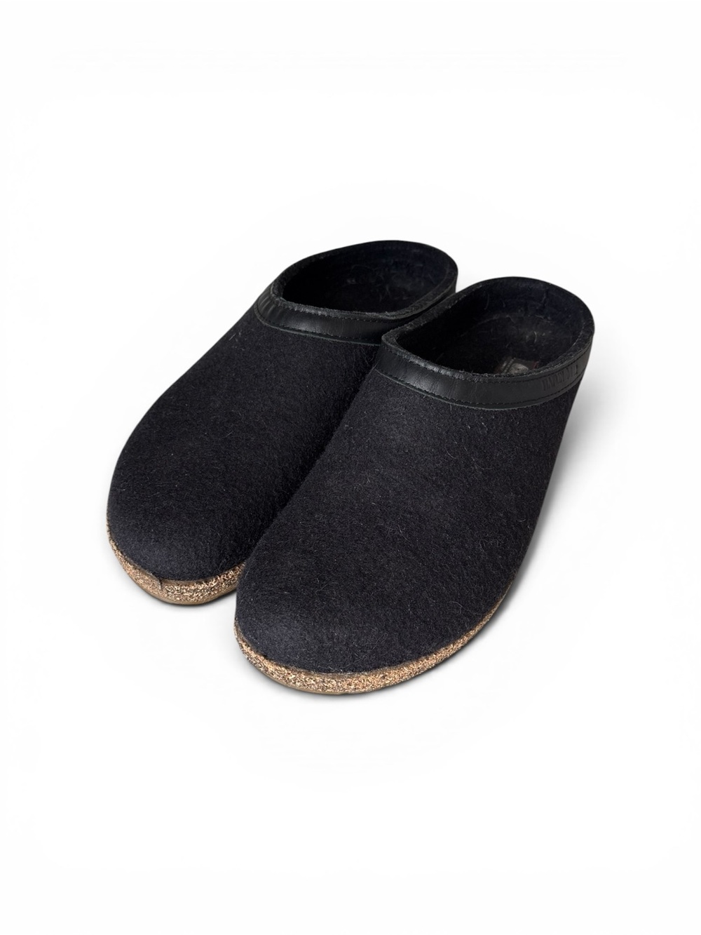 Haflinger Black Wool Clogs Mule Slip On Cork Comfort Shoes EU 44